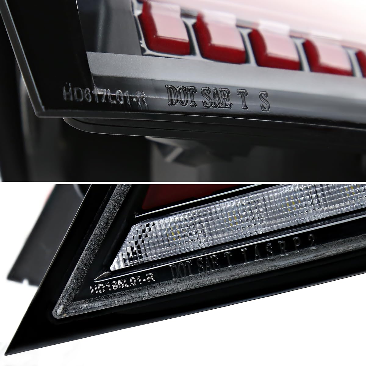 Jet Black LED Tail Lights SPEC-D TUNING w/LED Sequential Turn Signals Compatible with 2017-2021 Honda Civic Hatchback, Left + Right Pair Headlamp Assembly