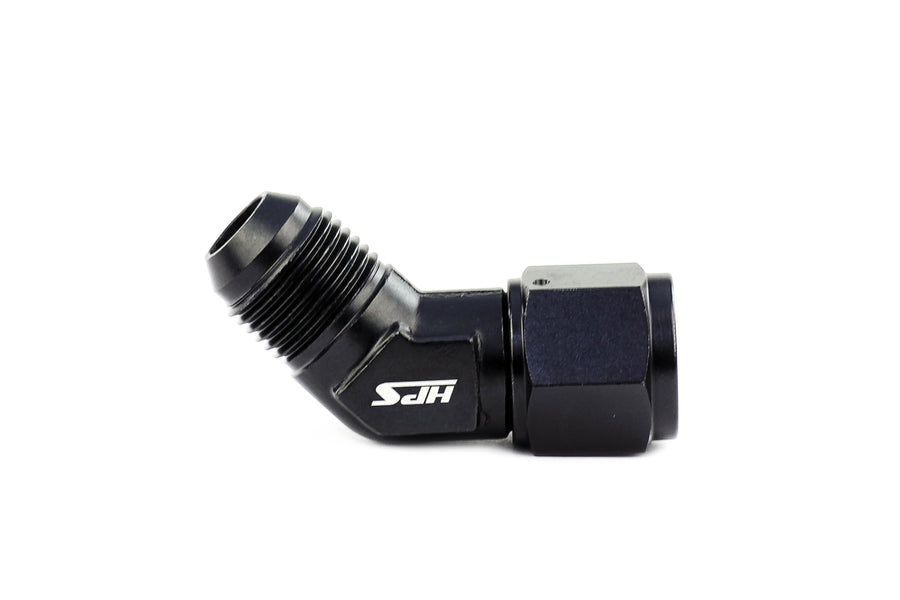 AN9241-12 HPS Male to Female Swivel Adapter Fitting, Aluminum, Size: AN-12, Angle: 45 degree, Black