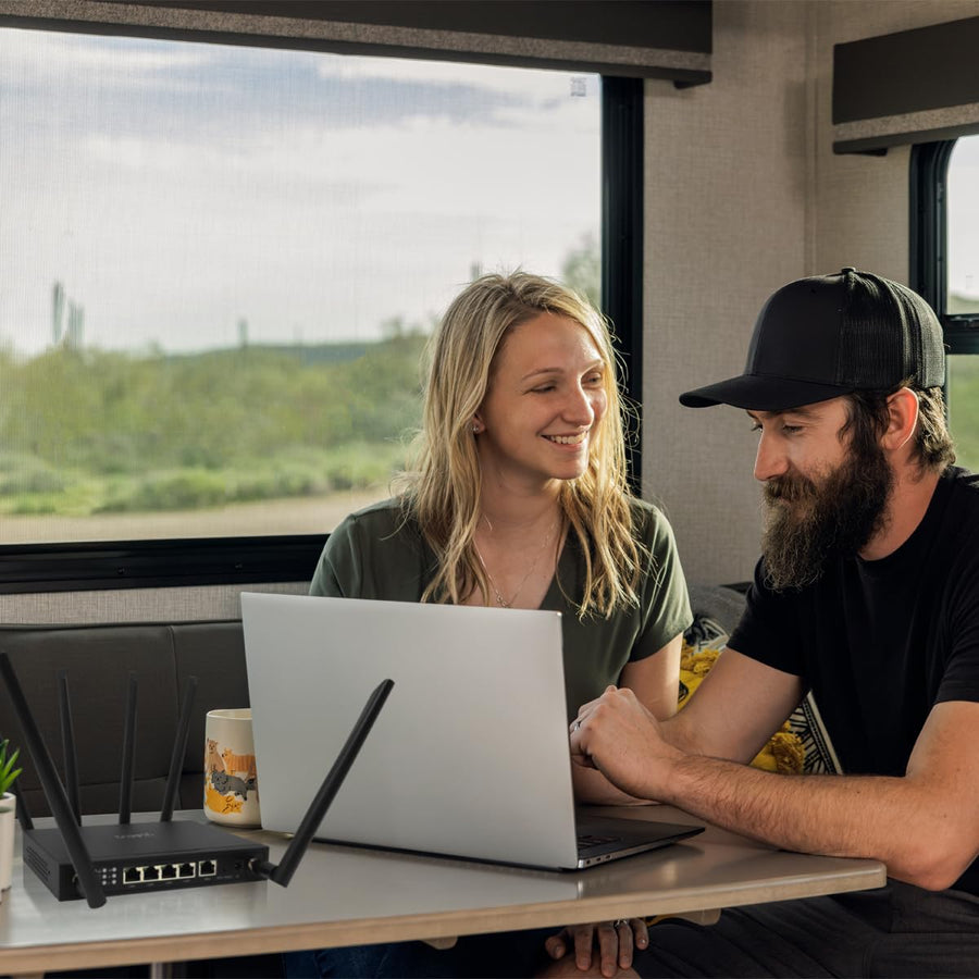 JourneyXTR LTE TravlFi RV WiFi Router | RV Internet with Multiple Networks, Pay As You Go and No Contracts | Internet for Motorhomes and Camper Trailers