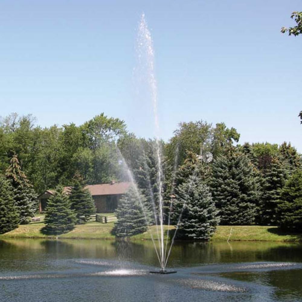 Scott Aerator Big Shot Clover Fountain - 1/2 HP 115V Pond Aerator with 70 ft. Electric Cord |Efficient Pond Aeration System | Aerating Fountain for Lakes & Ponds |Decorative Pond Fountain