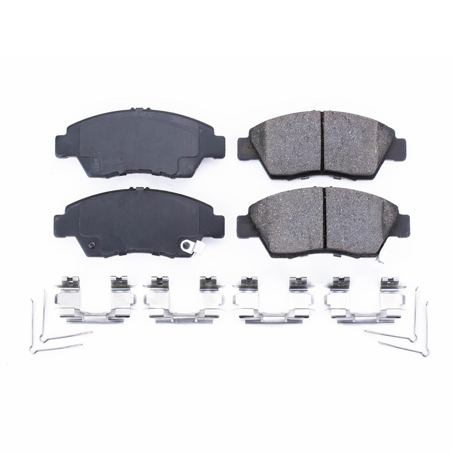 Power Stop Front Brake Kit For Honda Civic 2003-15 | Acura ILX 2013-14 - Ceramic Brake Pads With Installation Hardware, 17-948