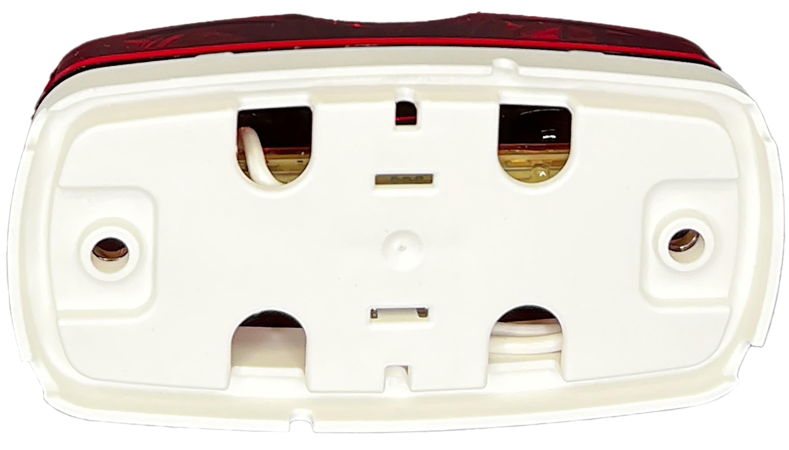 Red Double Bulls-Eye LED Marker/Clearance Light, RV Designer L913, PC-Rated Rectangular, 4″X2″