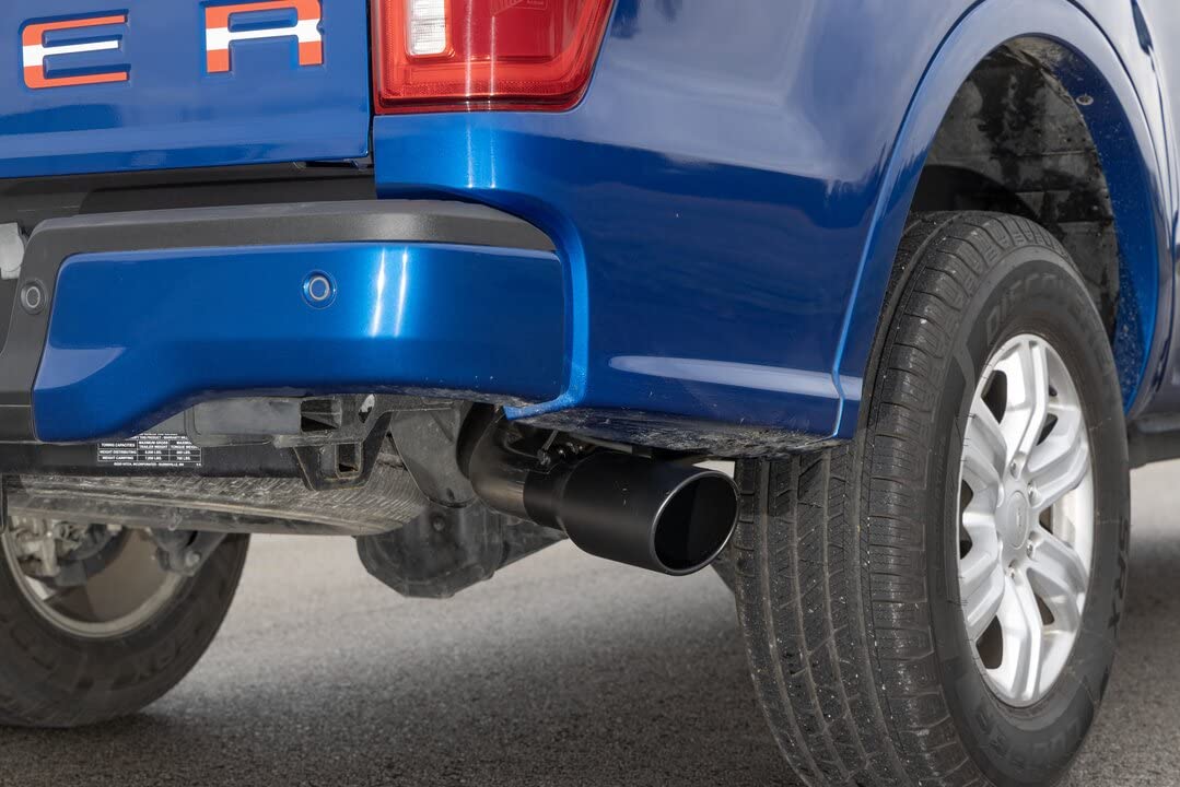 Flowmaster FlowFX 717909 Cat-Back Exhaust Kit 3 Inch 409 Stainless Steel 4.5 Inch Black Ceramic Tip Compatible with 2019-2023 Ford Ranger 2.3L Ecoboost Crew Extended Cab 2/4 WD 126.8 Inch Wheelbase