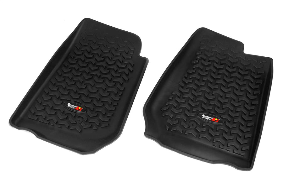 Rugged Ridge Front Floor Liners for Jeep JK/JKU Wrangler | Black | 12920.02 | Fits 2007-2018 Jeep Wrangler JK/JKU 2-Door and 4-Door Right Hand Driver