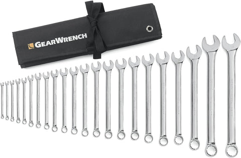 22 Pc. GEARWRENCH 12 Pt. Combination Wrench Set, Long Pattern, Metric - 81916