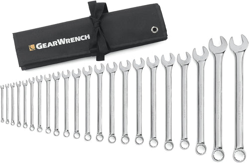 22 Pc. GEARWRENCH 12 Pt. Combination Wrench Set, Long Pattern, Metric - 81916