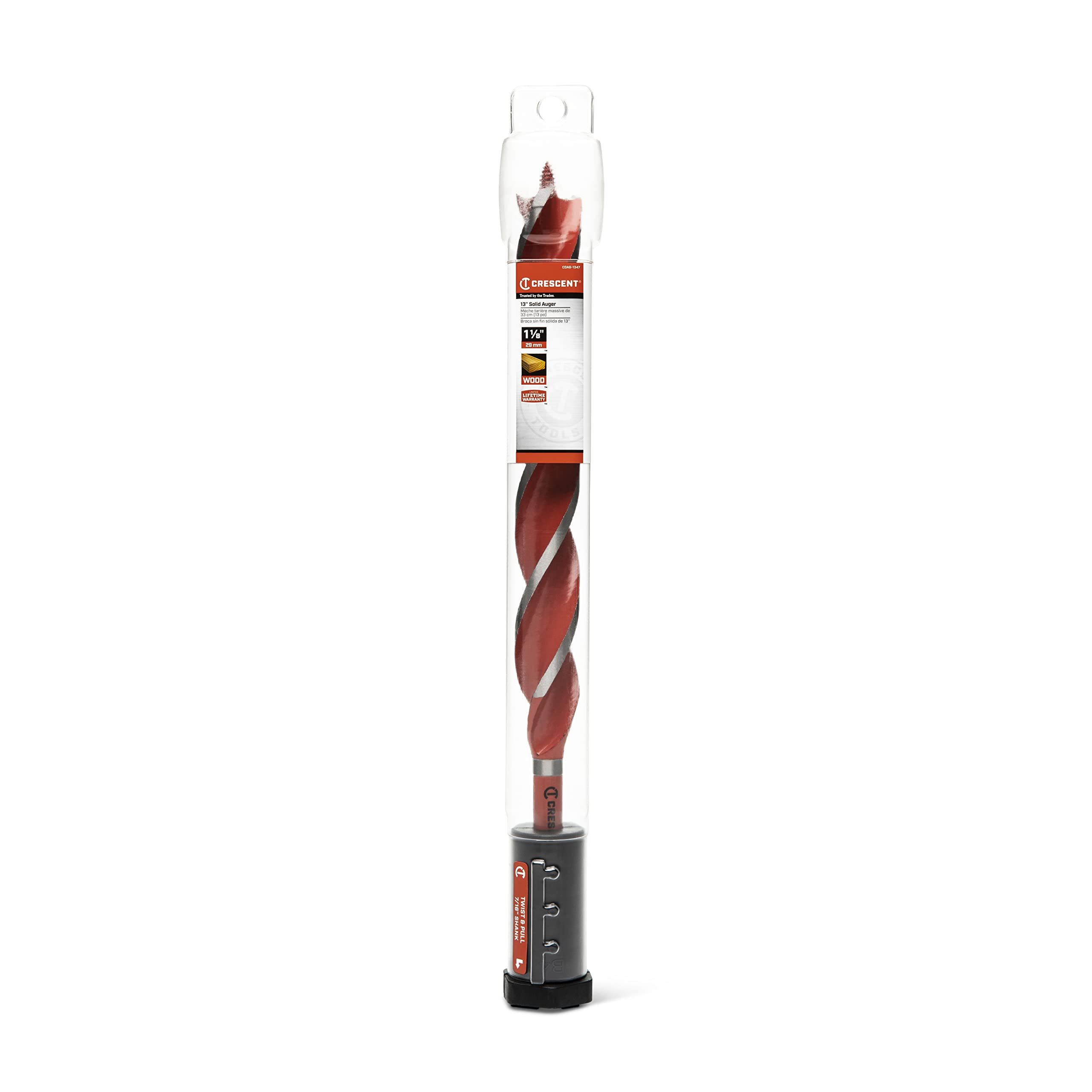 Solid Crescent Auger Drill Bit | 13" x 1-1/8" | CDAG-1347