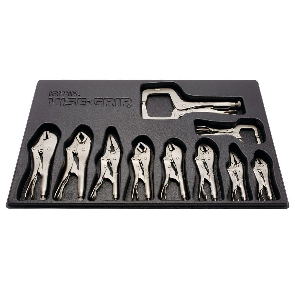 IRWIN Tools Original VISE-GRIP Locking Tool Set with Tray, 10 Piece, 1078TRAY