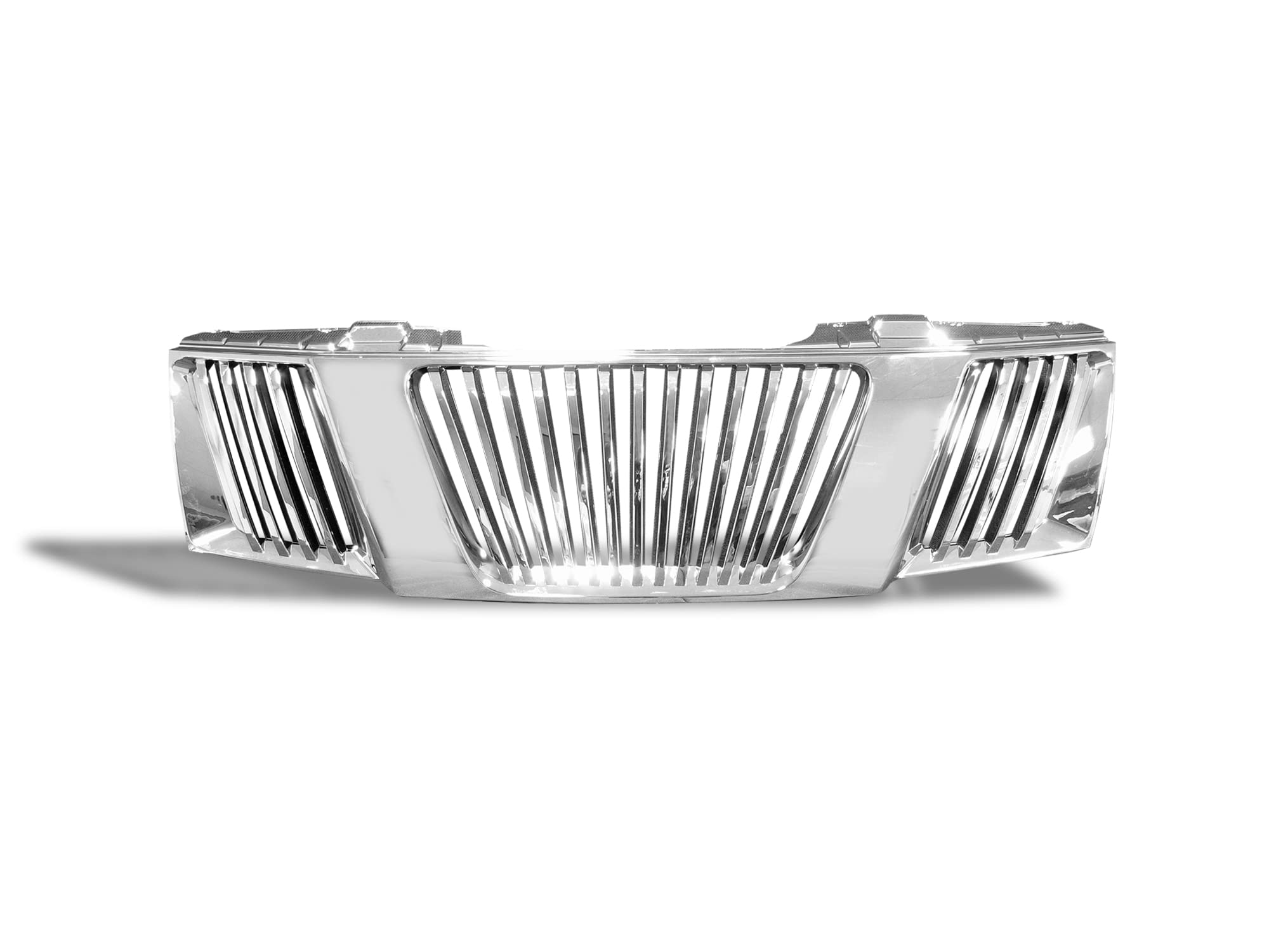 Vertical Front Hood Grille Armordillo USA 7149908 - Chrome Fits 2005-2008 Nissan Frontier