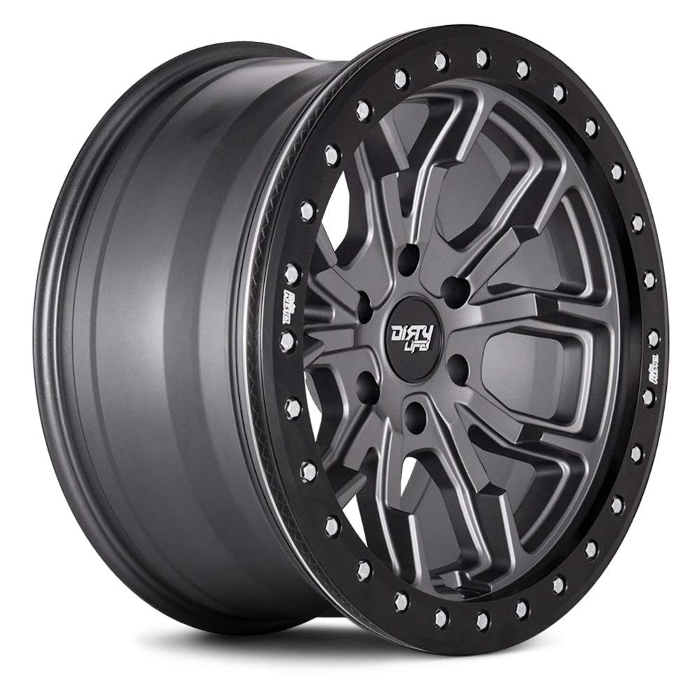 17x9 DT-1, Bolt Pattern: 5x5/, Offset: -12, MATTE GUNMETAL W/SIMULATED RING, set of 1