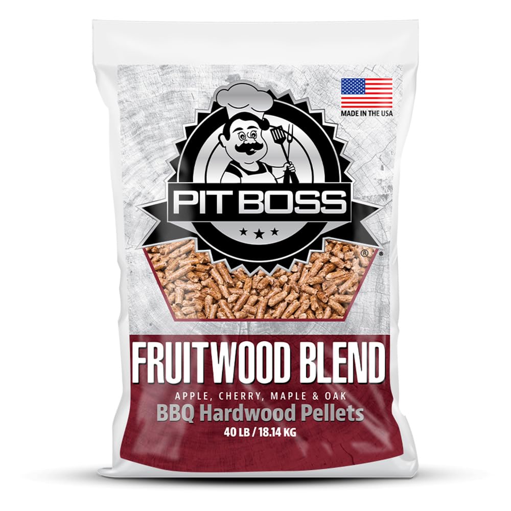 All Natural Hardwood BBQ Wood Pellets (40 pound Fruitwood Blend) for Pellet Grills and Smokers Pit Boss