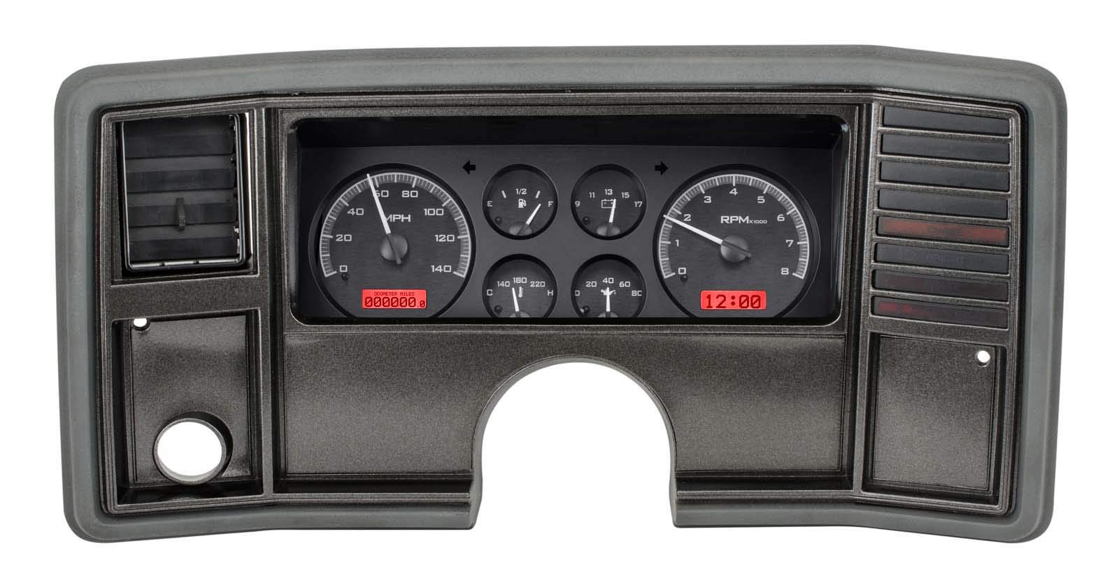 Dakota Digital VHX-78C-MC-K-R 78 -88 Chevy Monte Carlo Analog Dash Gauge System Black Alloy Red