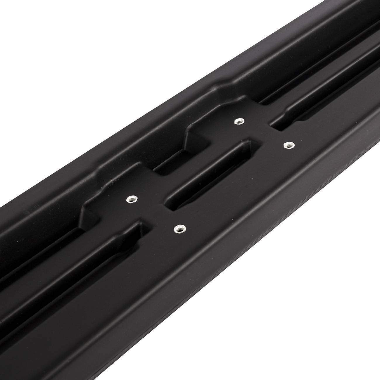 OEM Replica Black Horse Running Boards Compatible with 2018-2024 Jeep Wrangler JL(Incl. 2020 Diesel Engine & Excl. Plug-in Hybrid and Trims with Fox Hydraulic Jounce Bumpers)-RJEWRJL