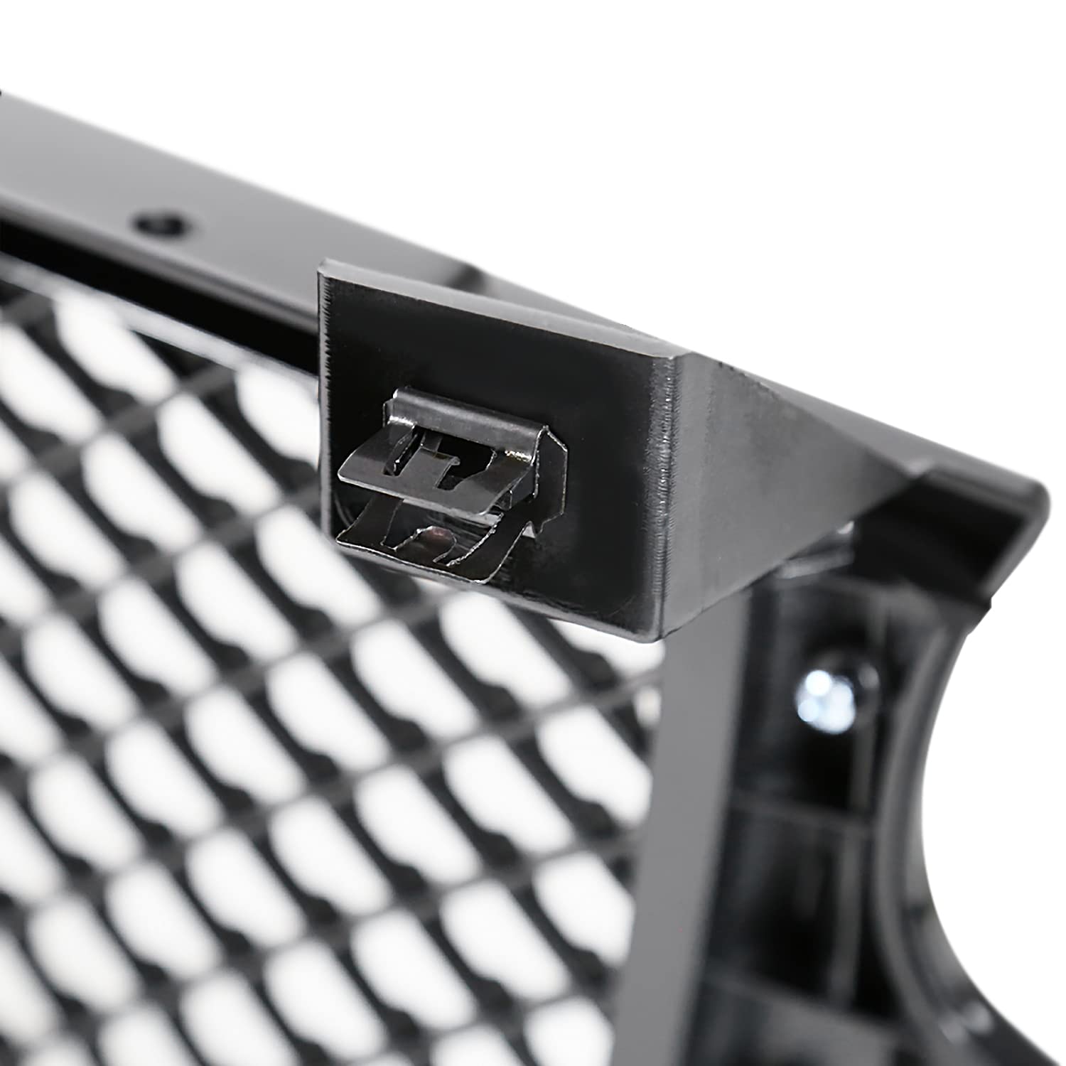 Honeycomb Mesh Glossy Black Front Hood Grille Spec-D Tuning Compatible with 1999-2002 Chevy Silverado, 2000-2006 Tahoe Suburban