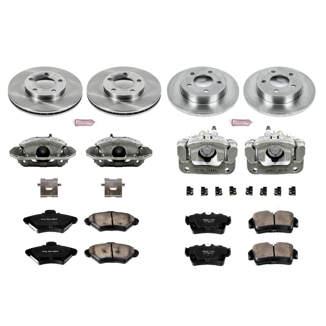 Power Stop KCOE1300 1-Click Autospecialty OE Replacement Brake Kit with Calipers For Ford Mustang 1994-1998 [Model Specific]