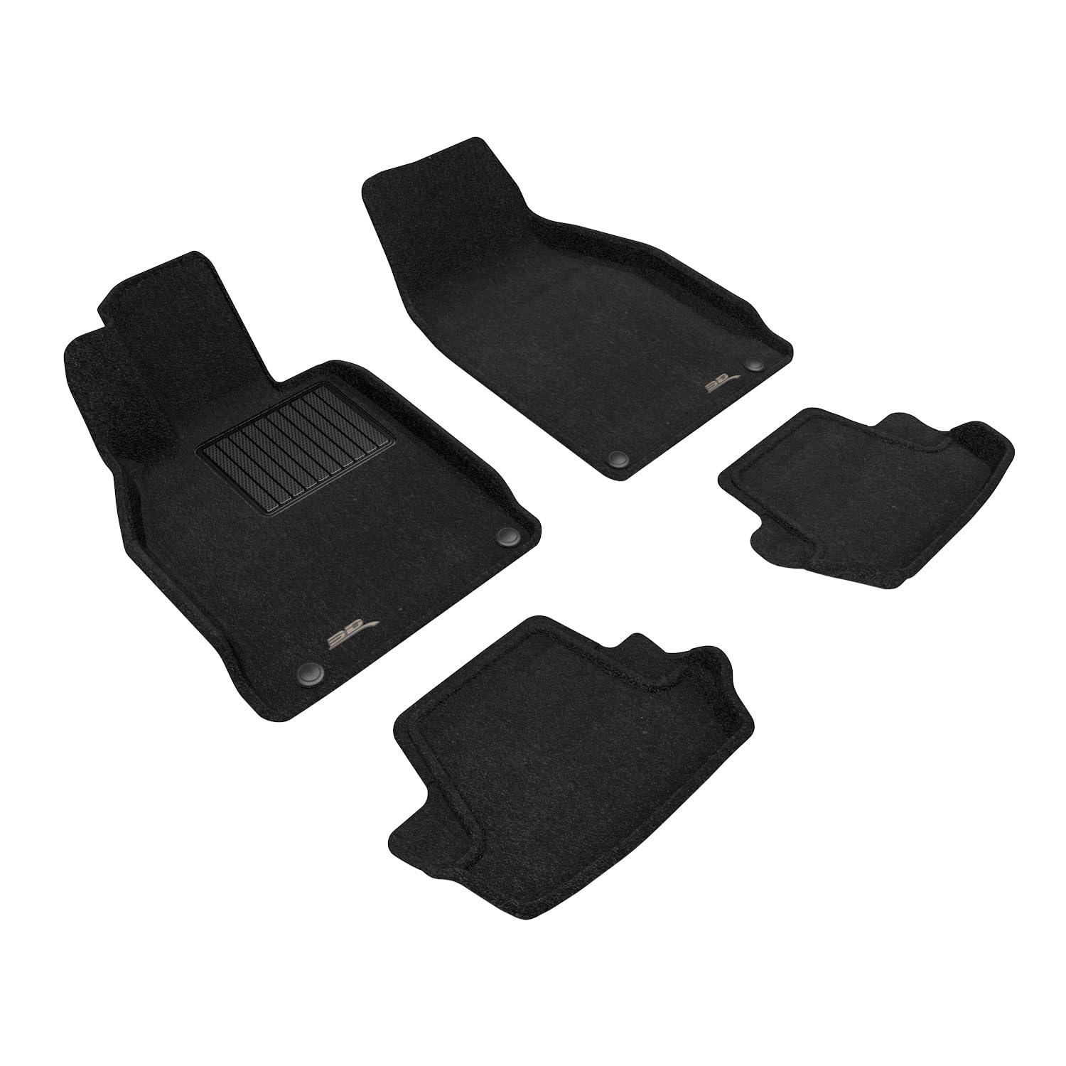 3D MAXpider Elegant Custom Fit Floor Mat (Black) Compatible with Porsche 911 Carrera 911/Convertible/S/4/4S (992) 2020-2024 - R1 R2