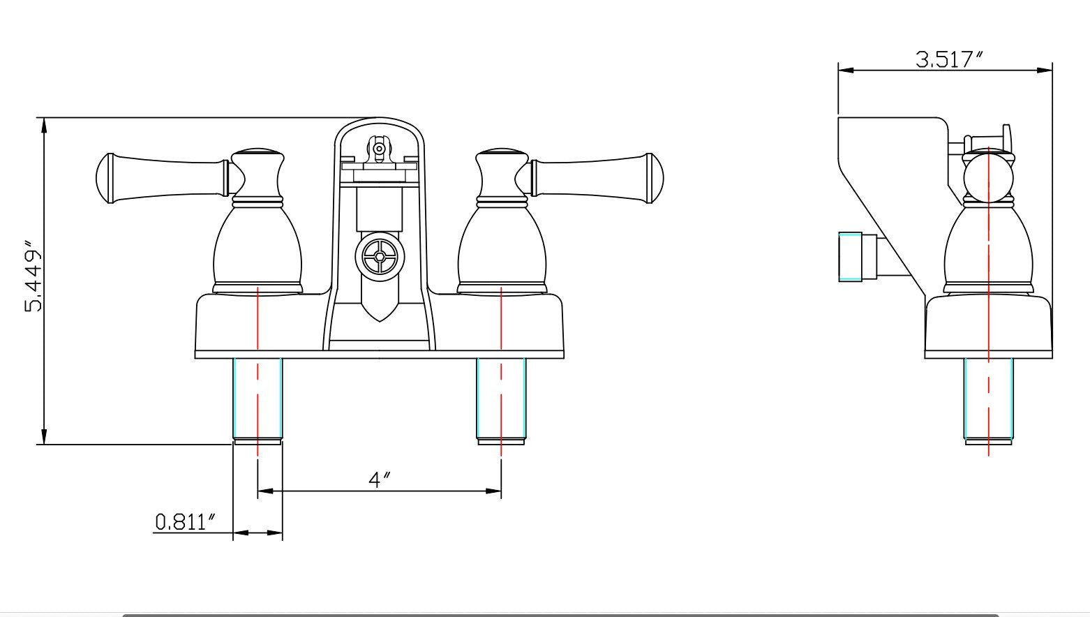 Dura Faucet RV Tub & Shower Faucet Valve Diverter DF-SA110L-SN with Hot/Cold Handles (Brushed Satin Nickel)