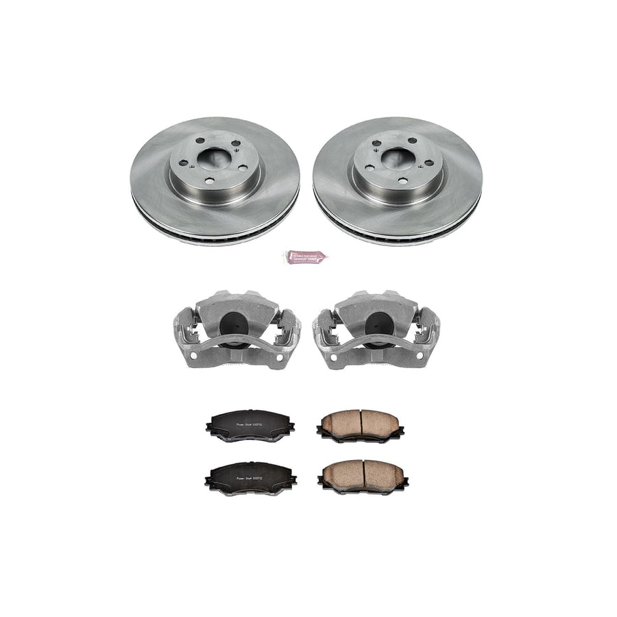 Power Stop KCOE4669 Replacement Autospeciality Front Caliper Kit- OE Rotors, Ceramic Brake Pads, Calipers For Pontiac Vibe, Scion xD, Toyota Corolla, Toyota Matrix [Model Specific]