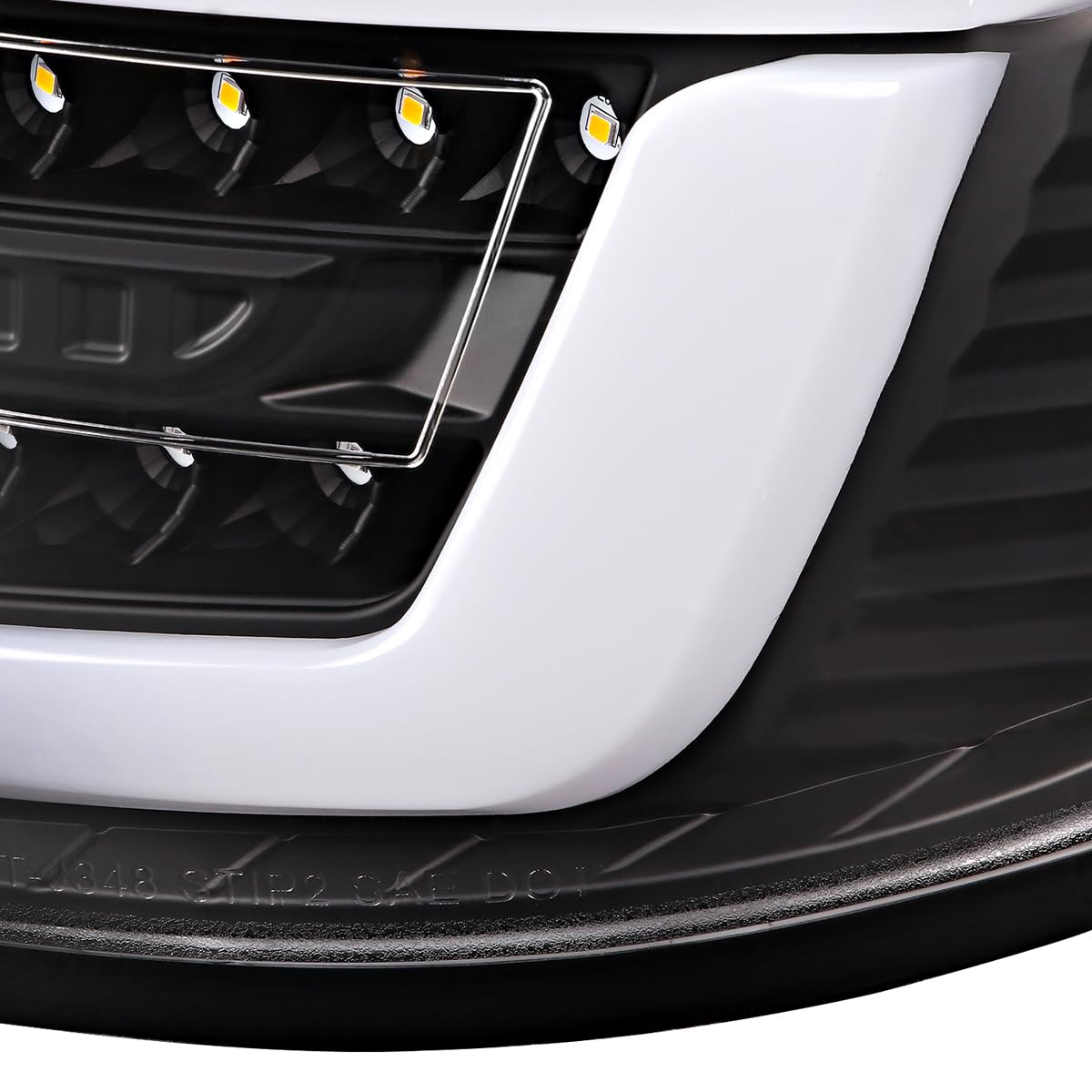 Black Sequential Tail Lights w/White LED Bar SPEC-D TUNING Compatible with 2008-2014 Subaru Impreza WRX Hatchback, Left + Right Pair Assembly