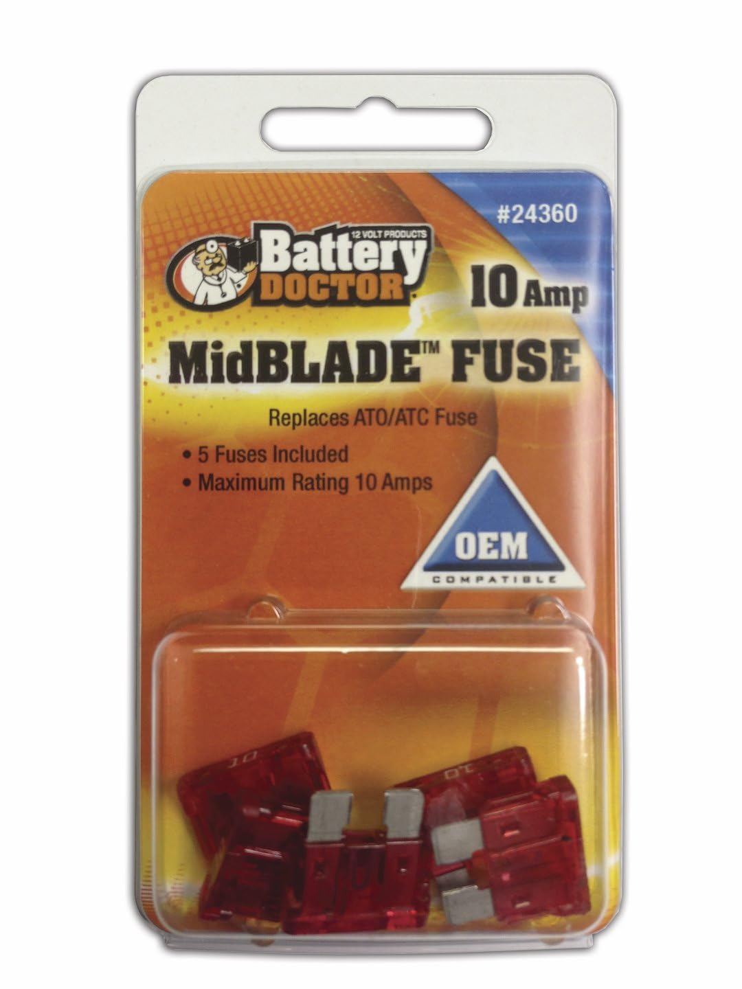 WirthCo 24370 Engineering Inc MidBlade Fuse - 20 Amp (Yellow), Pack of 5
