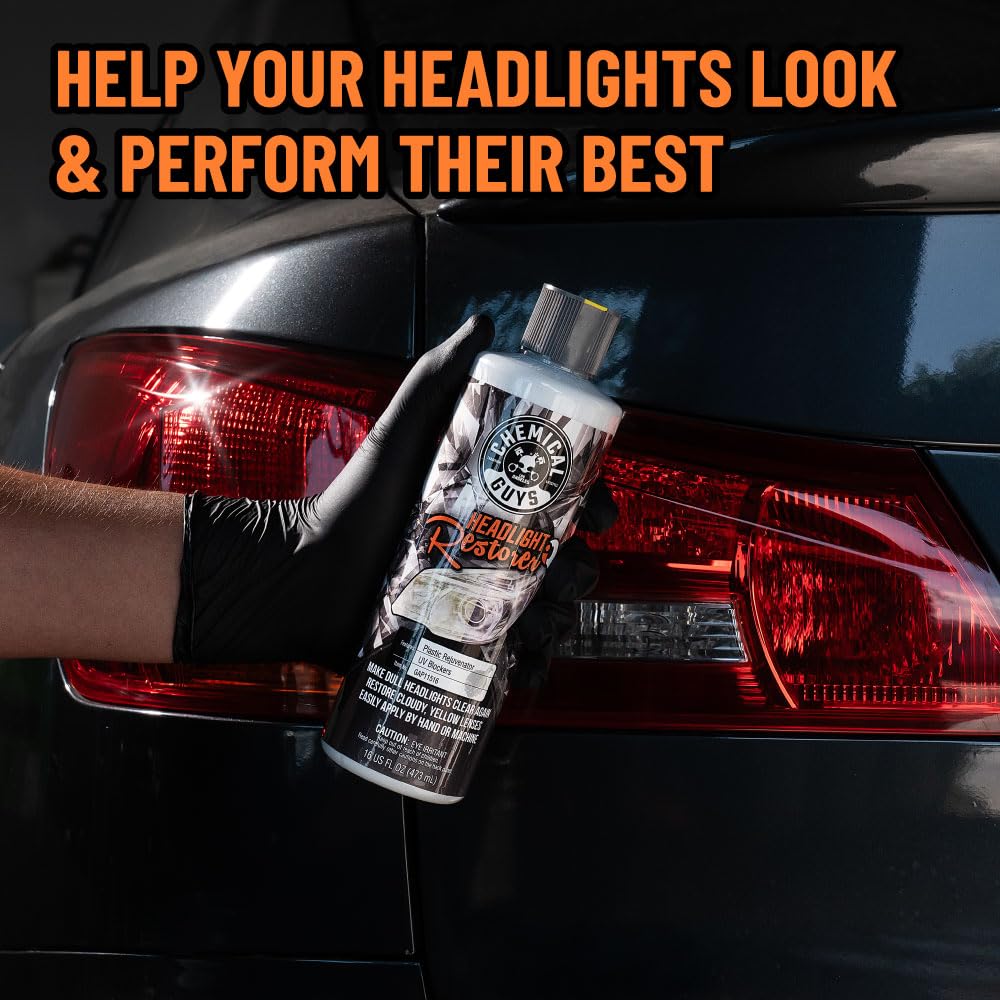 Headlight Restore and Protect Chemical Guys - Cleans, Restores Clarity, and Protects Headlights from Future Fading, Safe for Trucks, SUVs, Motorcycles, RVs & More - 16 oz