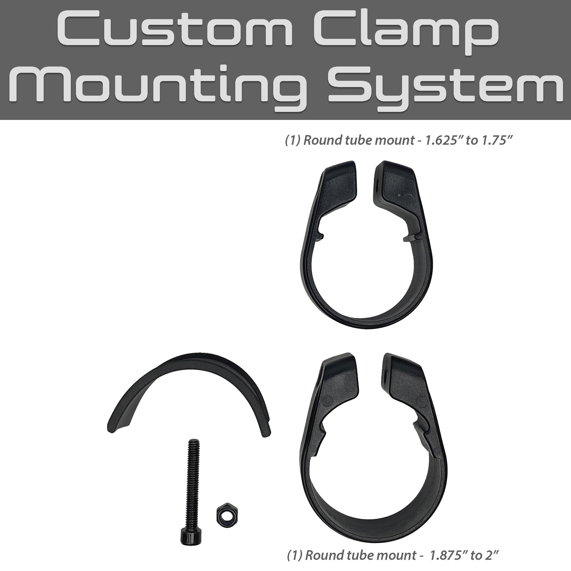 ATV Tek UTV Rearview Mirror CLEARVIEW™, Black UV Resistant Nylon, Designed for and Fits, Honda, Yahama, Polaris, Kawaski, CF Moto with Round Mount Tubing