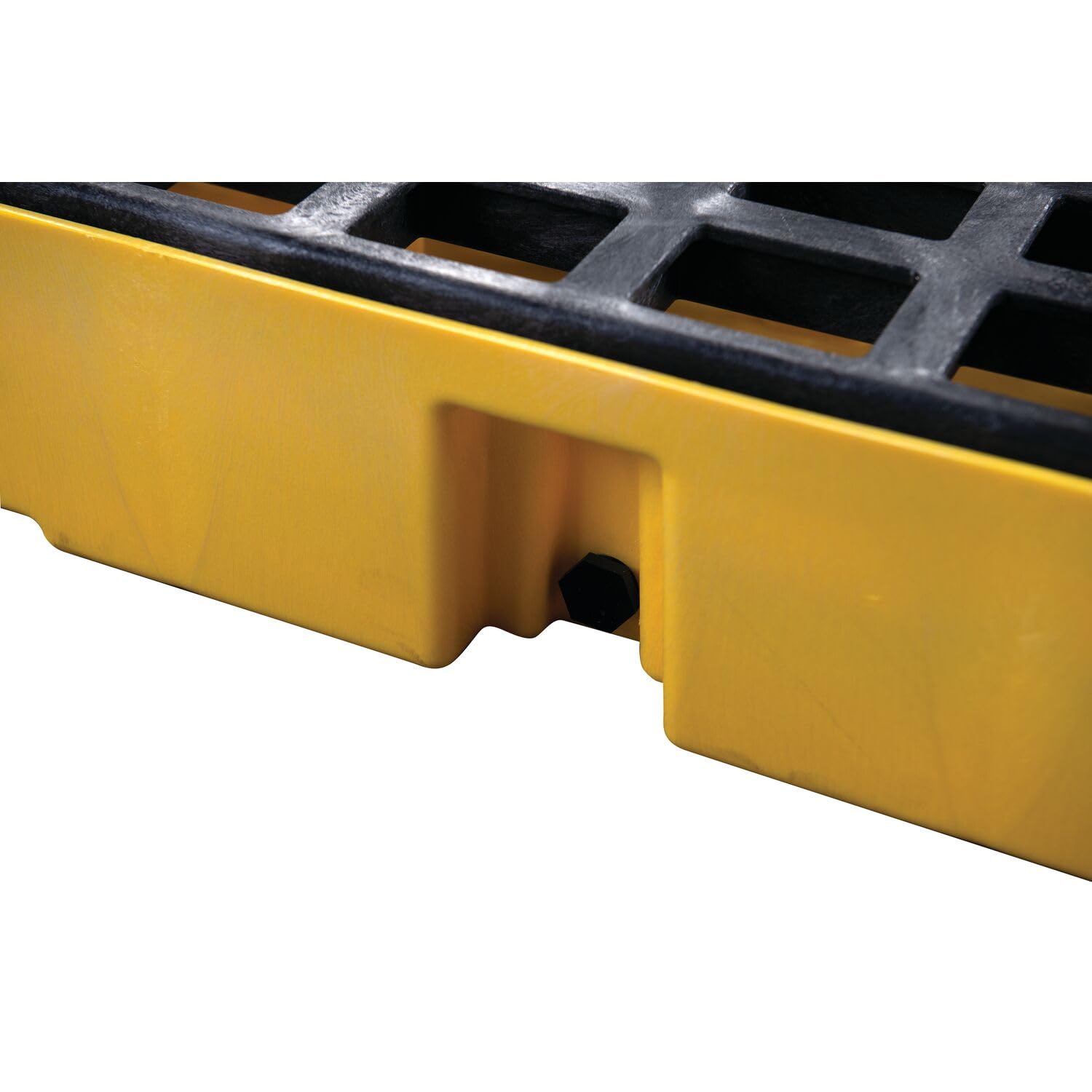 6 Eagle Drum Spill Platform with Drain and Forklift Pockets, 78.25"x51.5"x6.5", 88 Gallon Sump, 10,000 lbs. Load Capacity Containment Tray, Made in USA, Yellow, 1686D