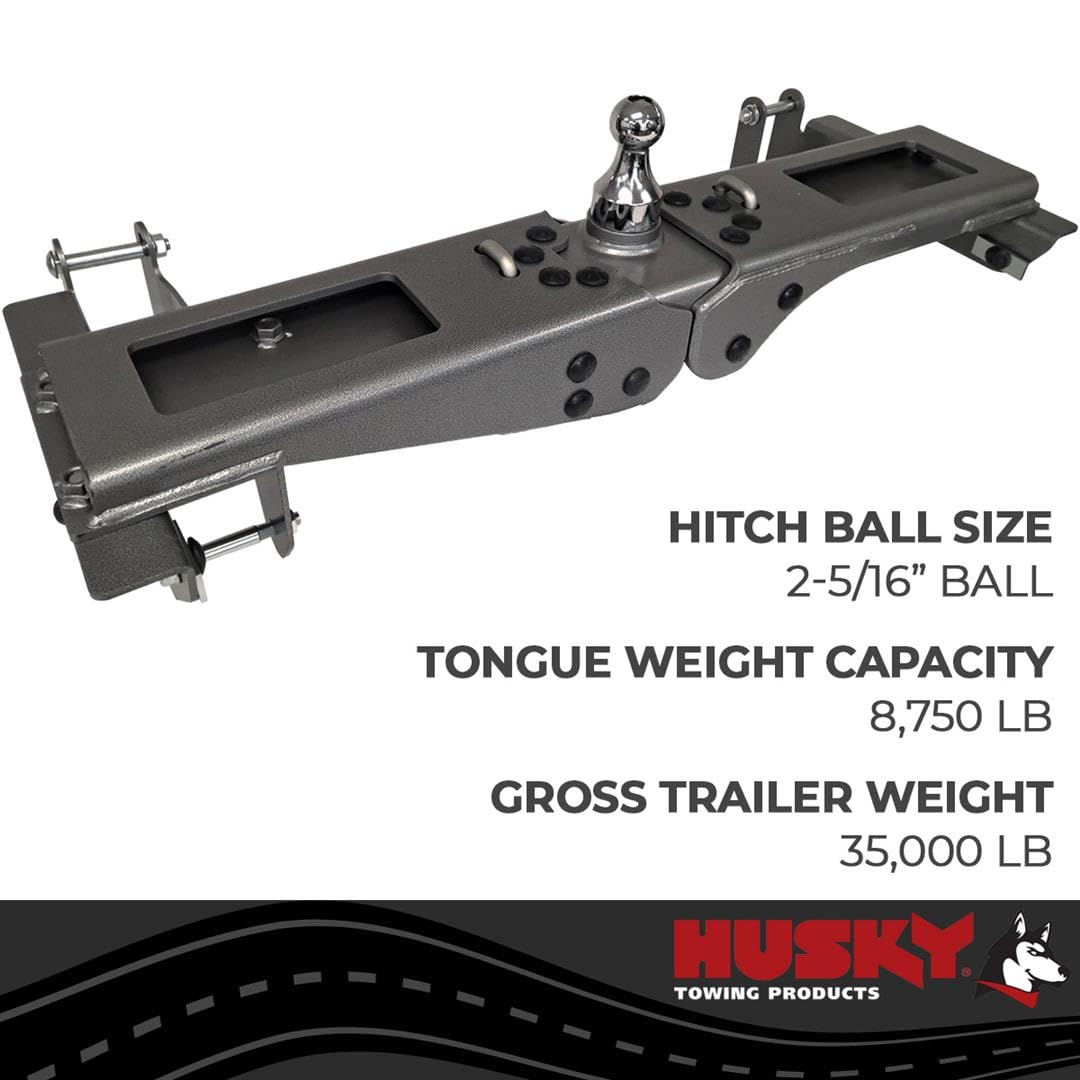 Husky Towing Gooseneck Trailer Hitch 35202 Fits 2020-2026 Chevrolet Silverado 2500 HD Under-Bed Direct Fit 35,000 lb GTW 8,750 lb TW, 2-5/16 Inch Removable Ball Gray Steel