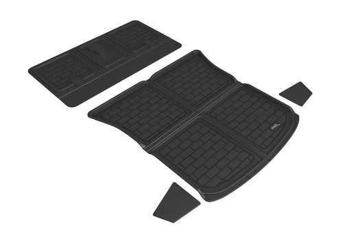 3D MAXpider Custom Fit Behind 2nd Row Seatback Protector and All-Weather Cargo Liner for 2020-2021 Tesla Model Y 5-Seat Models - Kagu Rubber (Black)