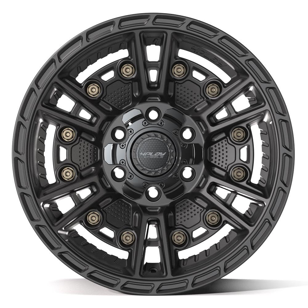 17 inch 4PLAY Wheels Rim Fits 6x135 + 6x139.7 Silverado Suburban Tahoe Expedition F150 Raptor 4PS01 17x9 Matte Black Wheels