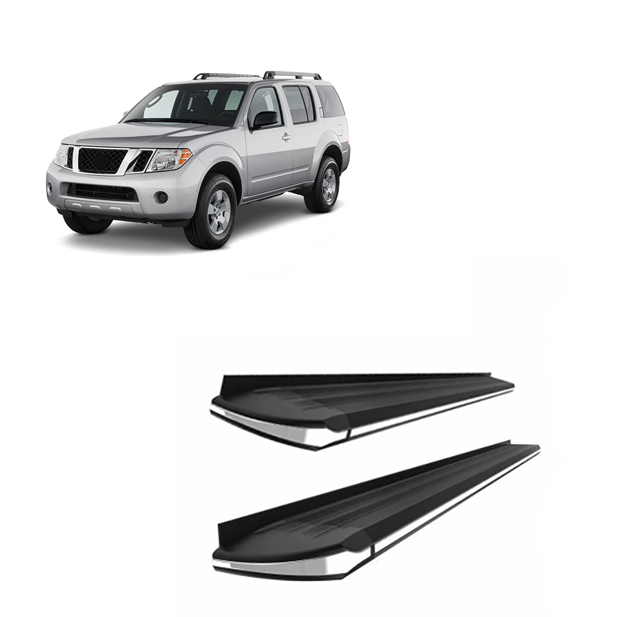 Exceed Black Horse Running Boards Compatible with 2005-2012 Nissan Pathfinder-EX-NIPA