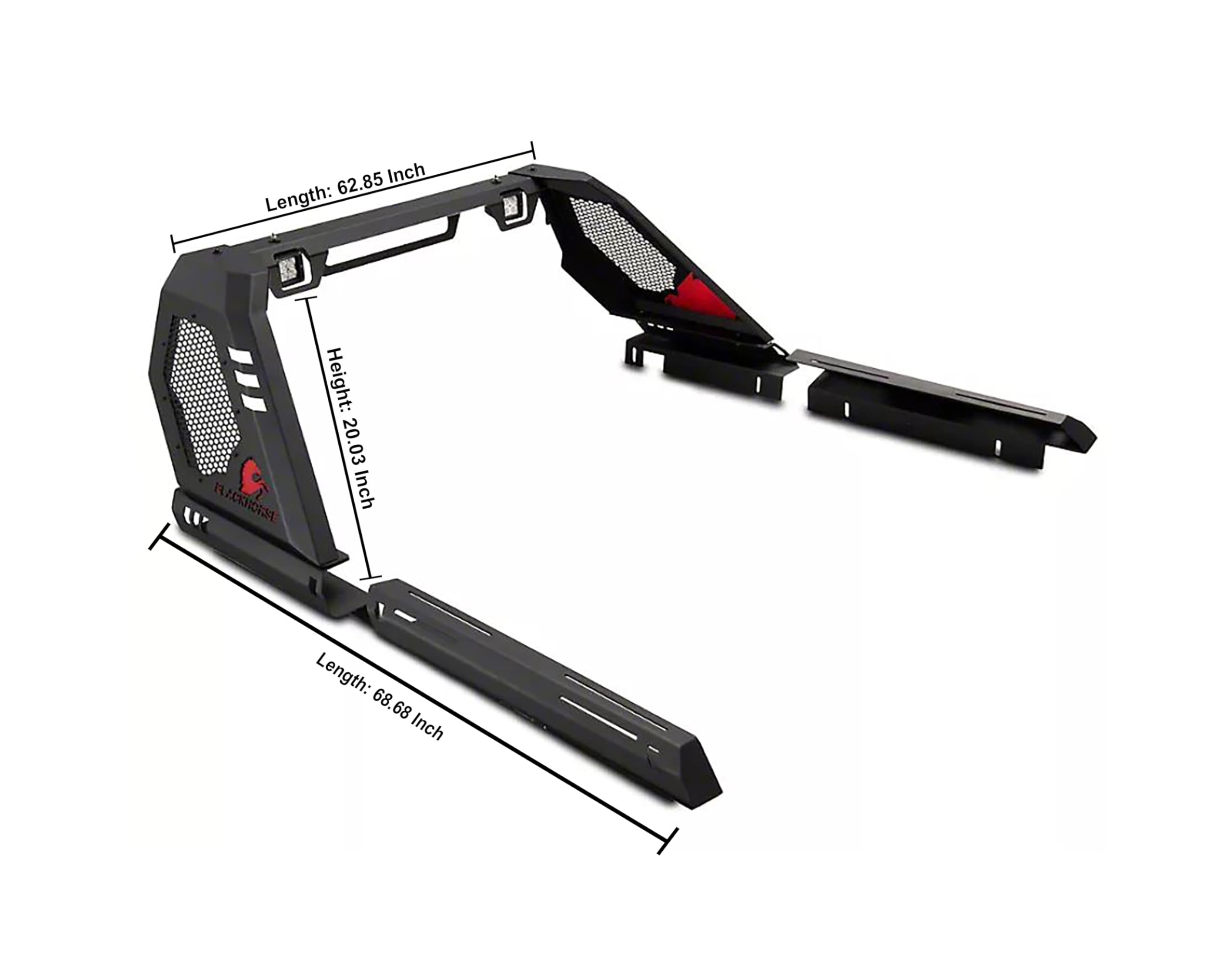 Vigor Roll Bar Black Horse Modular W/40" Led Light Bar Compatible with 2005-2021 Nissan Frontier-VIRB07B-KIT