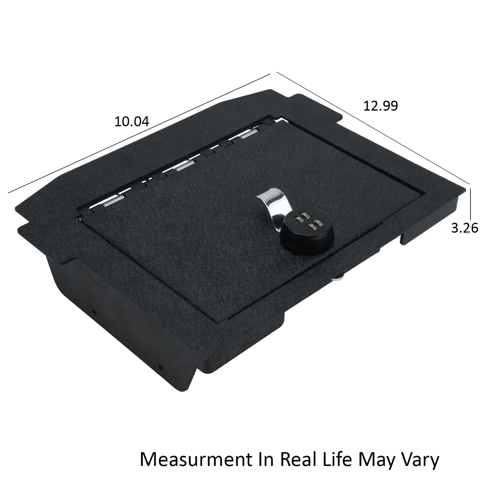 Black Horse Security Lock Box Center Console Safe, Black Gun Box Organizer with 4 Digit Combination Resettable Lock Compatible with 19-24 Ram1500,2500,3500 Ram 1500 TRX-ASDR03