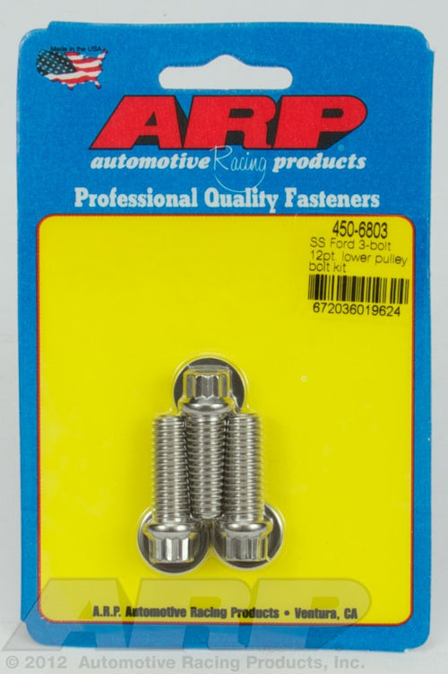 ARP 450-6803 Lower Pulley & Pump Bolts 12pt Head 3pc Socket: 3/8 3/8-16