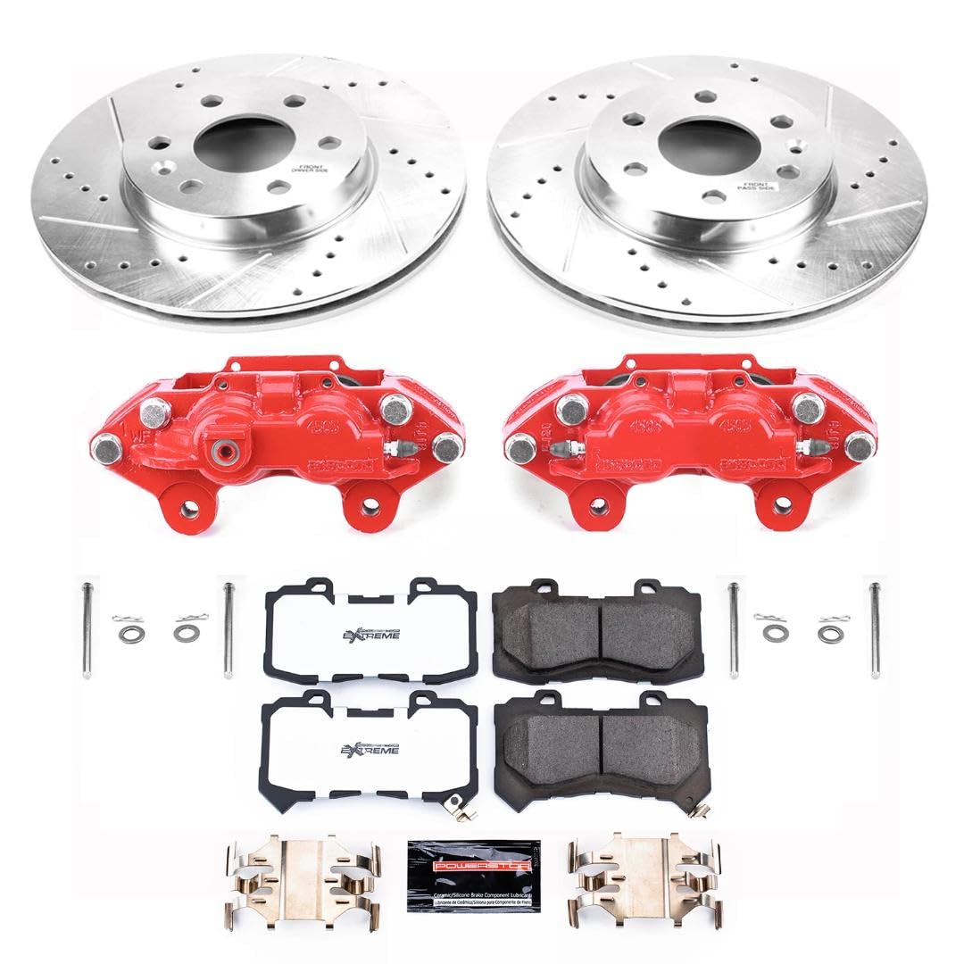 Power Stop Z36 Truck & Tow KC7126-36 Front Caliper Brake Kit- Brake Rotors, Ceramic Brake Pads and Brake Calipers