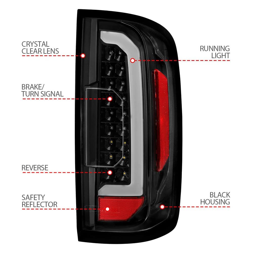15-21 GMC Canyon ANZO LED Taillights w/Light Bar Black Housing Clear Lens (311405)