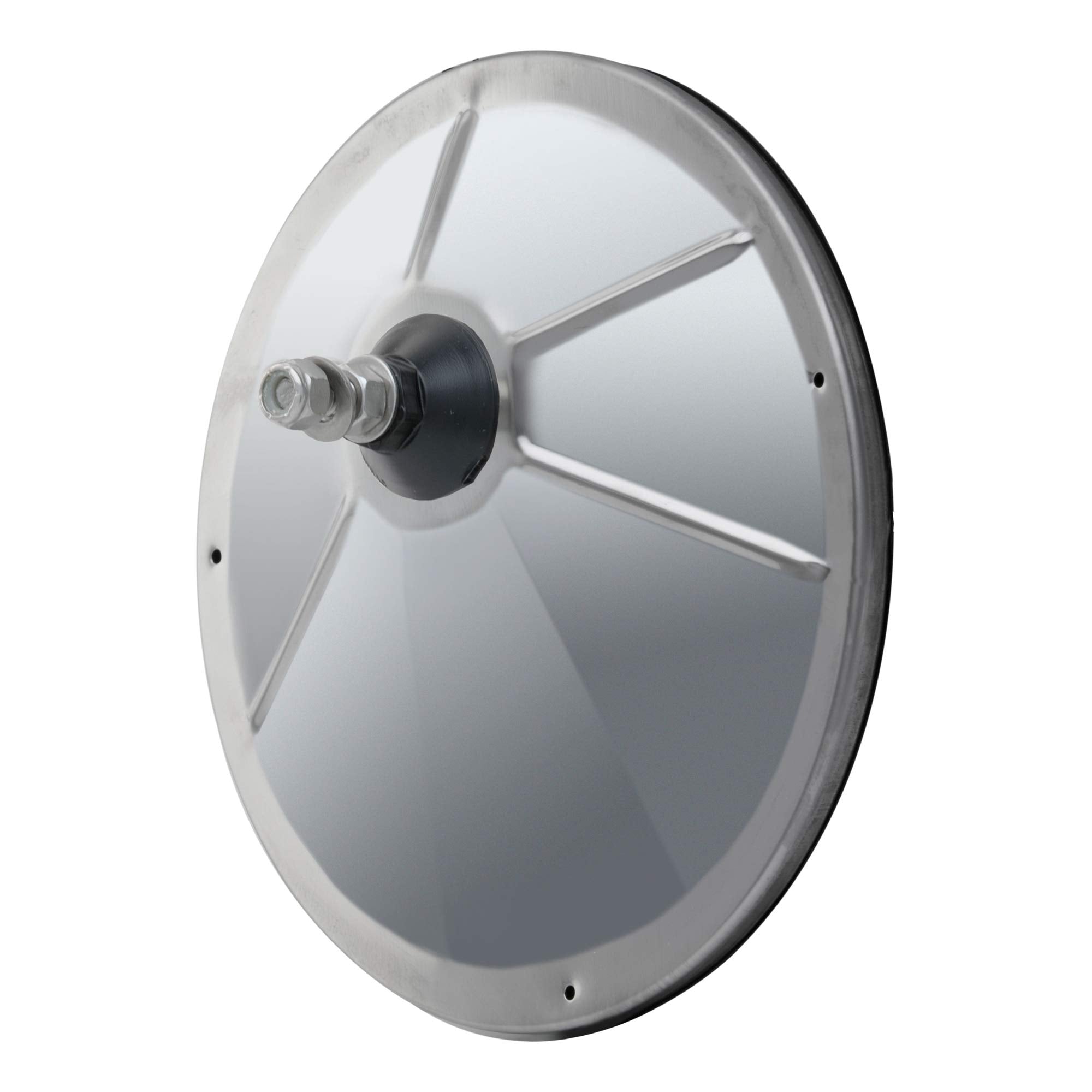 8-Inch Stainless Steel RETRAC Offset-Mount Convex Mirror Head with Plastic Ball Stud, Universal Driver or Passenger Side
