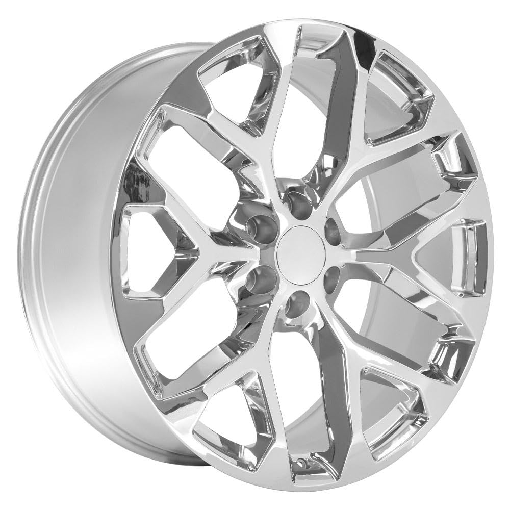 24 Inch OE Wheels CV98B Rim Fits Silverado 1500 Snowflake Style 6x139.7 24x10 Chrome - Hollander 5668 (1)