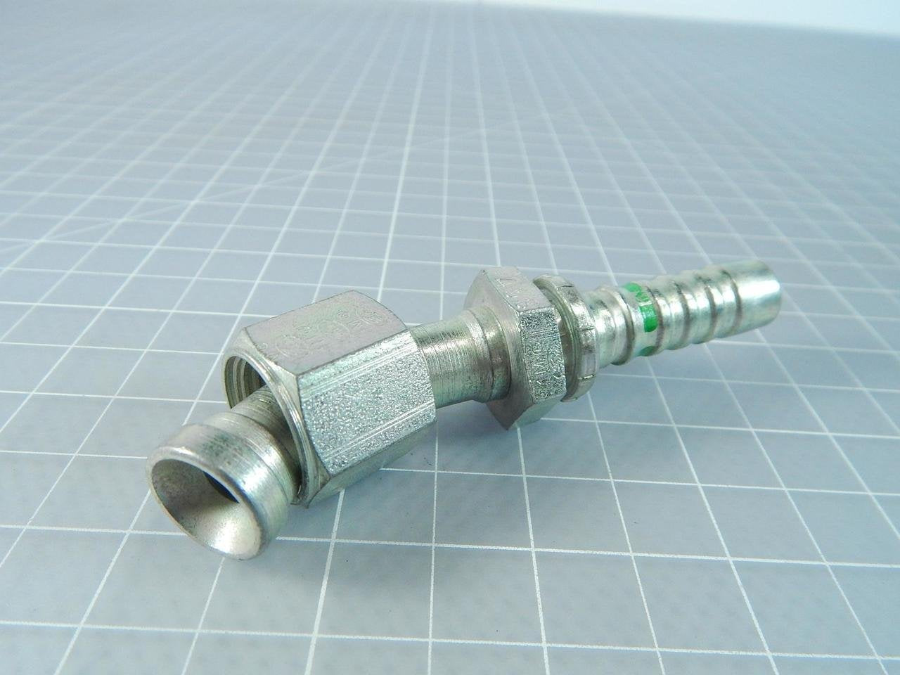 GlobalSpiral Gates 8GS-8FJX Couplings, Female JIC 37° Flare Swivel, Zinc Plated Carbon Steel, 2.83", 1/2" ID