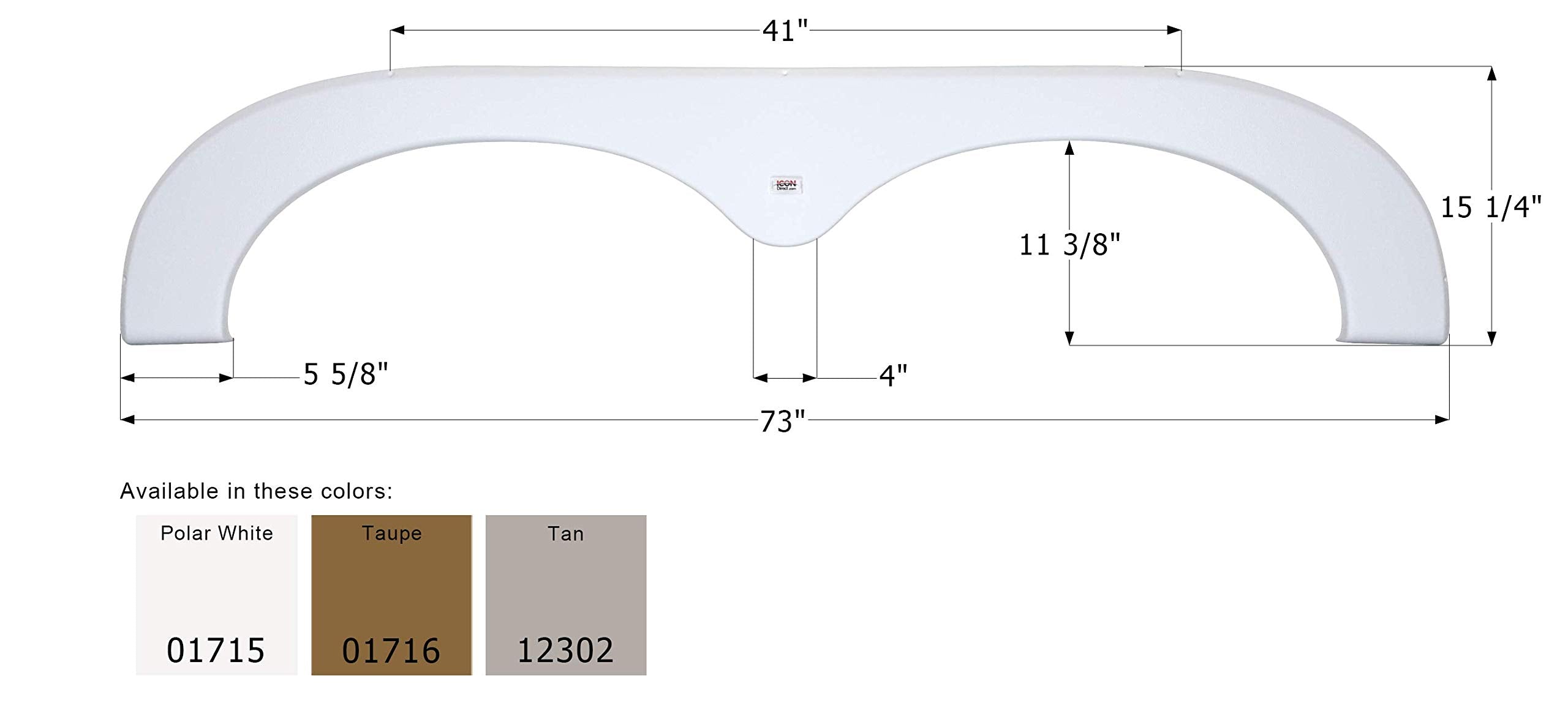 Fender Skirt ICON, Tandem, Keystone, FS1715, Polar White