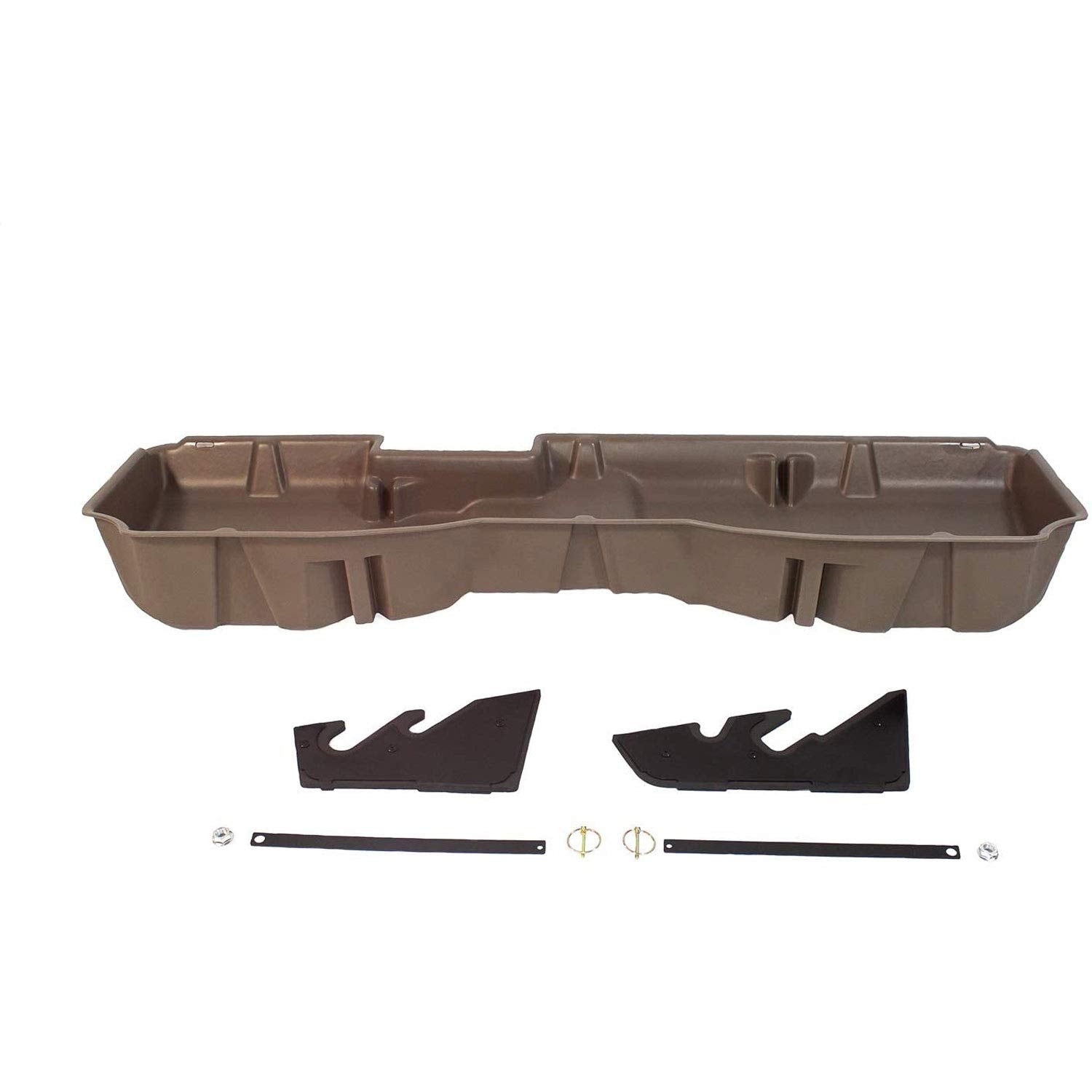 Under Seat Storage DuHa 10302 fits 2014-2018 Silverado/ Sierra Light Duty Crew Cab & 2015-2019 Heavy Duty Crew Cab | Tan Heavy-Duty Back Seat Organizer | Includes Dividers