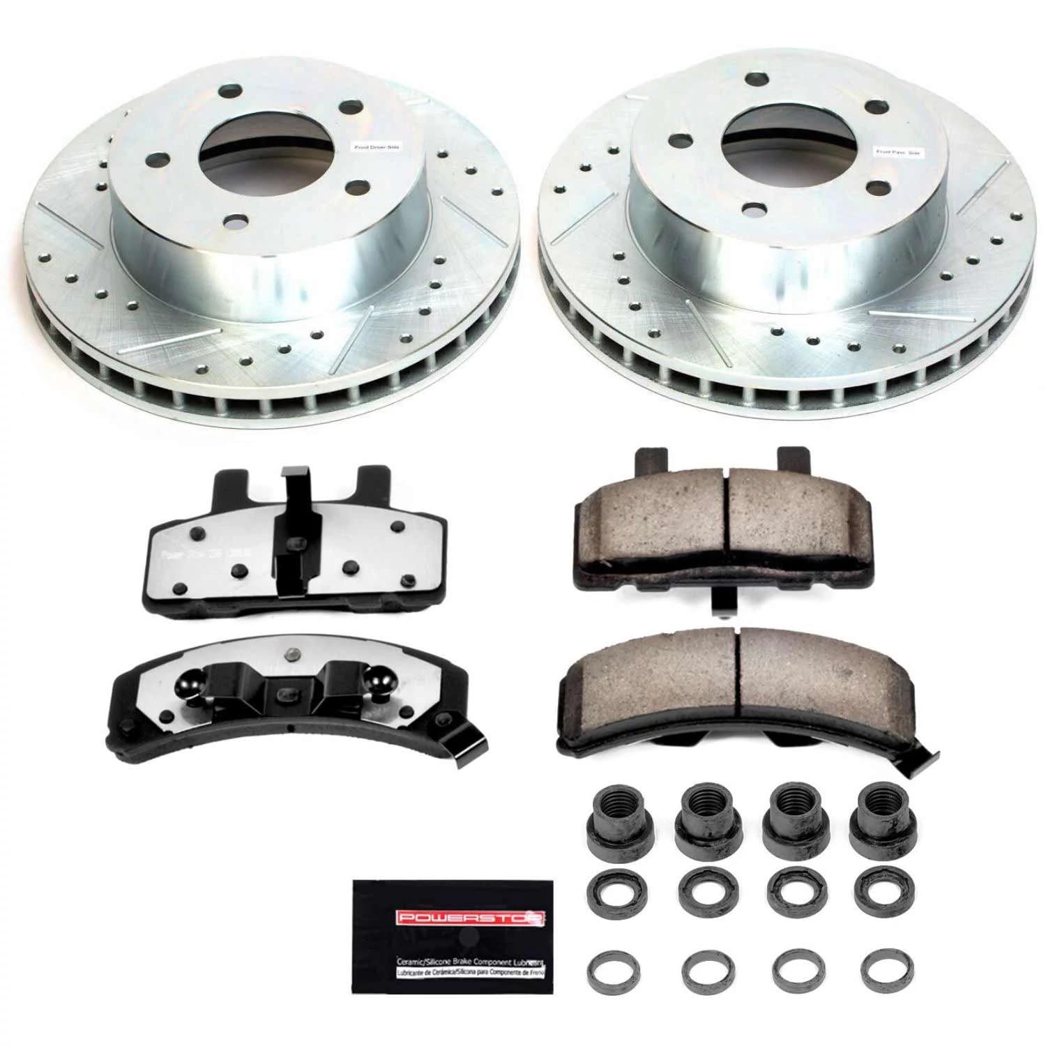 Power Stop Front K4873-36 Z36 Truck & Tow Brake Kit, Carbon Fiber Ceramic Brake Pads and Drilled/Slotted Brake Rotors