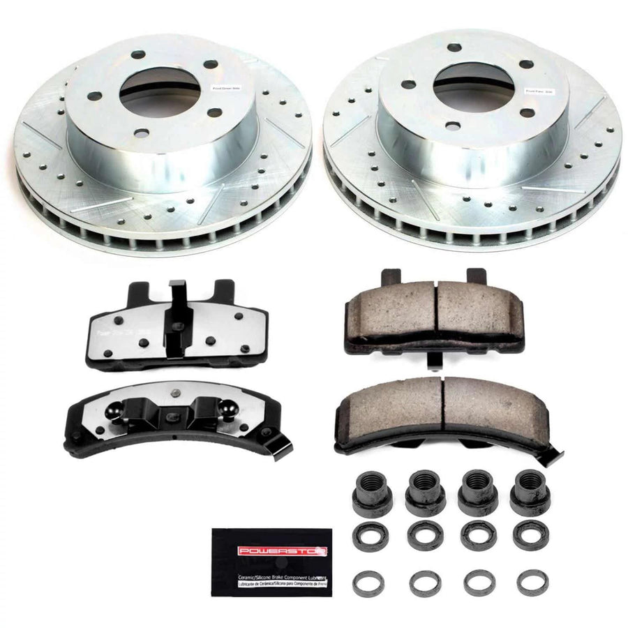 Power Stop Front K4873-36 Z36 Truck & Tow Brake Kit, Carbon Fiber Ceramic Brake Pads and Drilled/Slotted Brake Rotors
