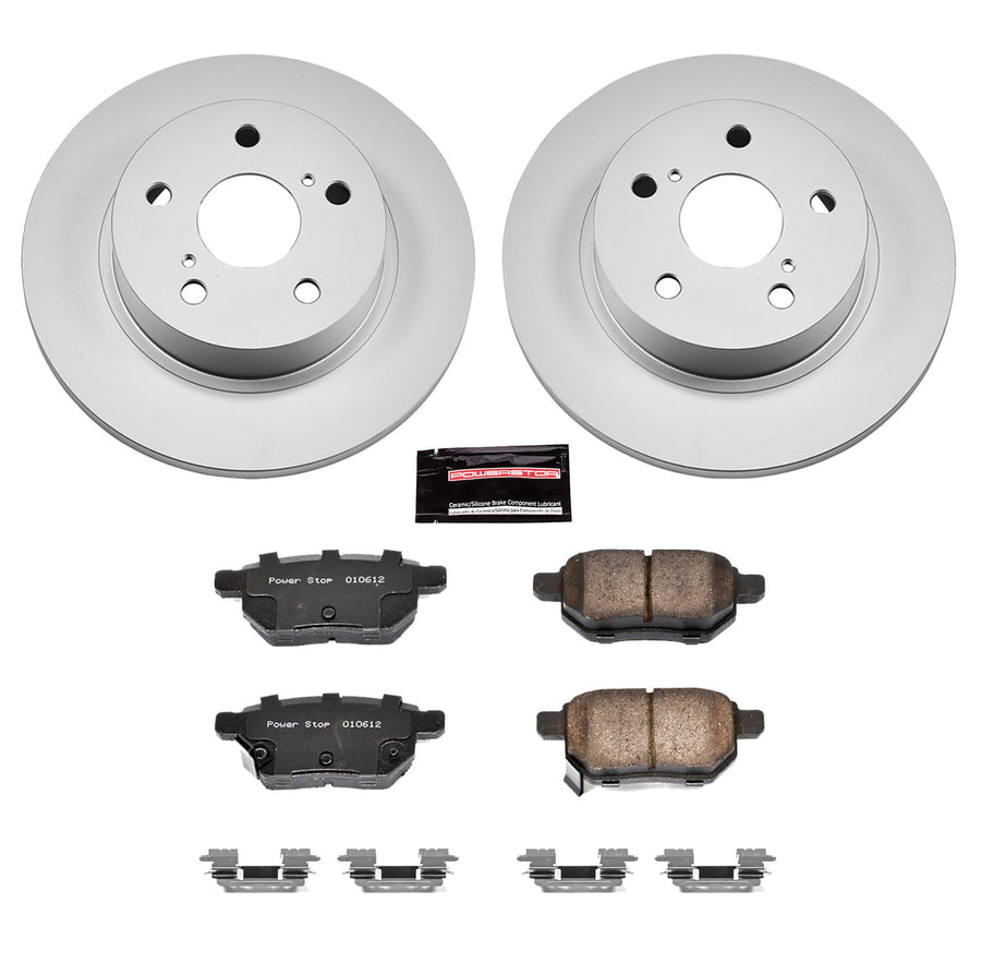 Power Stop CRK6097 Brake Pads & Coated Brake Rotor- rear For Scion tC 2011-2016 [Model Specific]