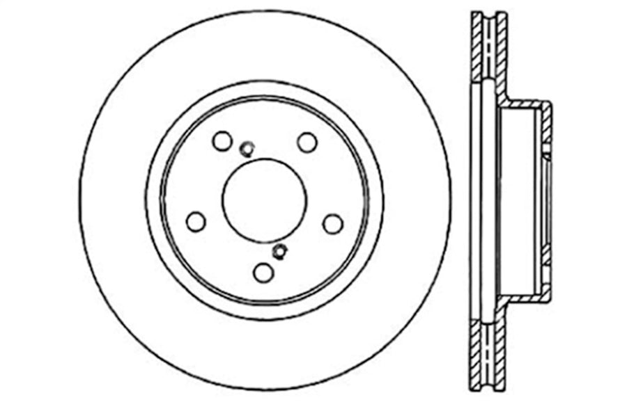 StopTech Centric 127.47010L Sport Drilled/Slotted Brake Rotor (Front Left), 1 Pack
