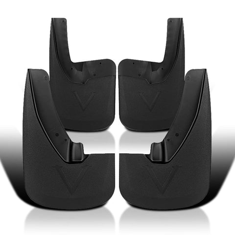 4PC Spec-D Tuning Splash Guard Mud Flaps w/Wheel Lip Set Front + Rear Compatible with Dodge Ram 1500 2500 3500 2009-2018