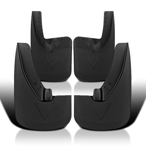 4PC Spec-D Tuning Splash Guard Mud Flaps w/Wheel Lip Set Front + Rear Compatible with Dodge Ram 1500 2500 3500 2009-2018