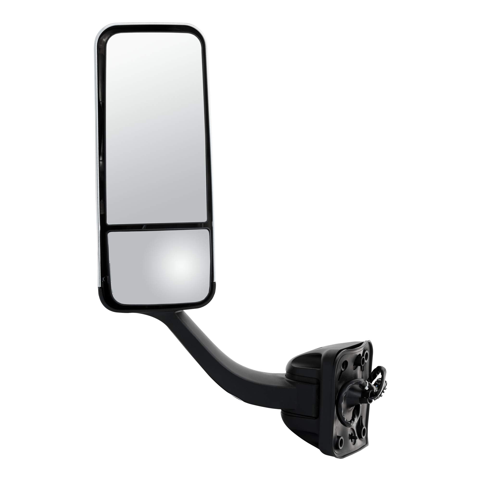 7 x 18-Inch RETRAC Motorized Dual-Vision Heated Driver-Side Pedestal-Mount West Coast Mirror Assembly, Black ABS Plastic