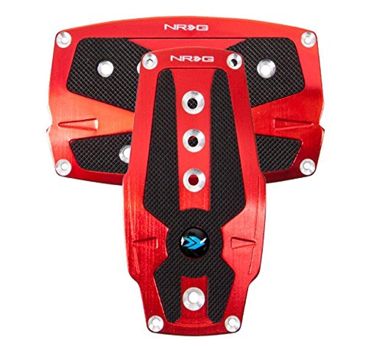 PDL-250RD NRG Innovations Brushed Red Aluminum Sport Pedal with Black Rubber Inserts AT