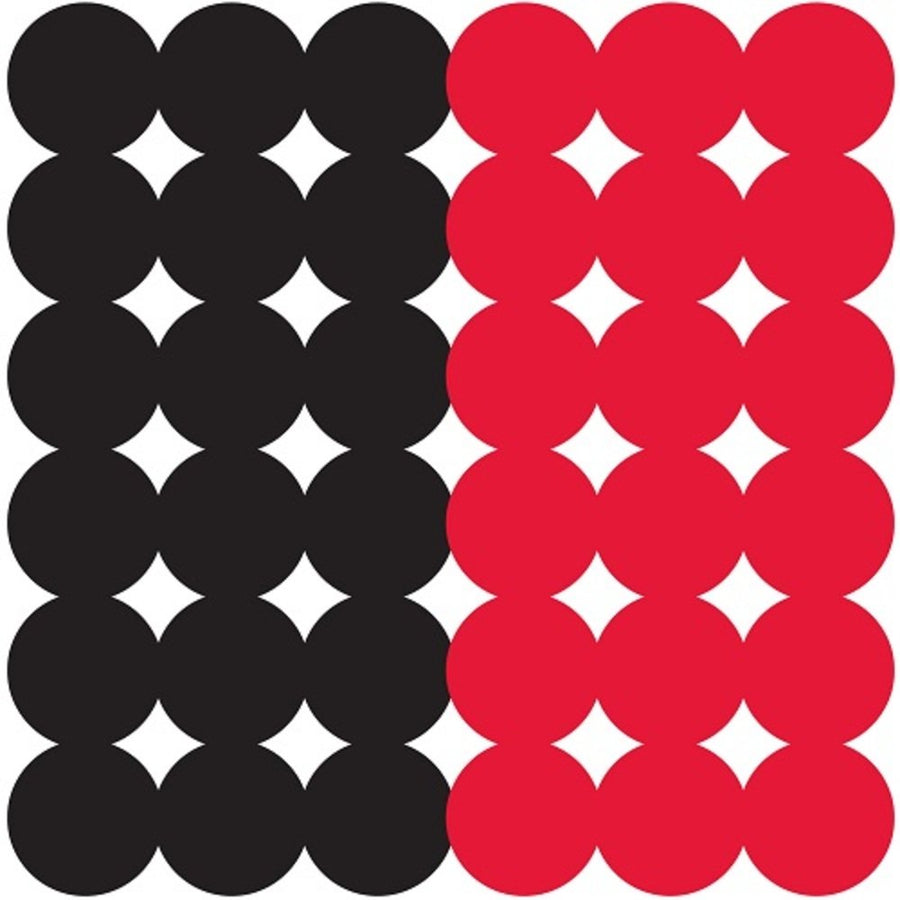 Birchwood Casey 1" Dirty Bird Adhesive Red/Black Target Repair Pasters for Indoor and Outdoor Use, 432 Targets (216 - Red, 216 - Black)